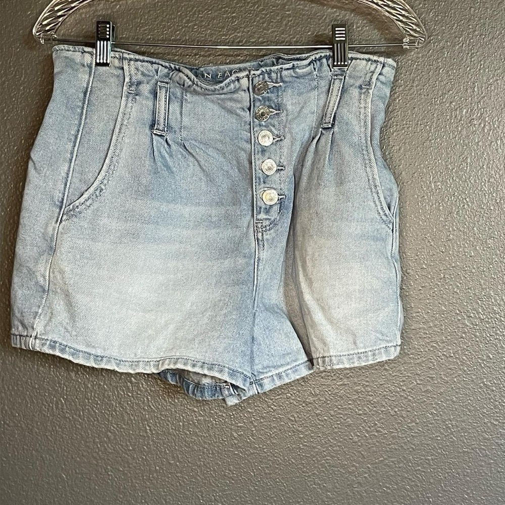 American Eagle Outfitters Light Blue High-Waisted Jean Shorts